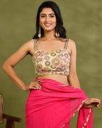 Amodin Designer Studio Multicolored Thread Pearl Work Padded Blouse