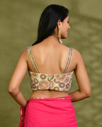Amodin Designer Studio Multicolored Thread Pearl Work Padded Blouse