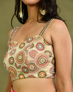 Amodin Designer Studio Multicolored Thread Pearl Work Padded Blouse