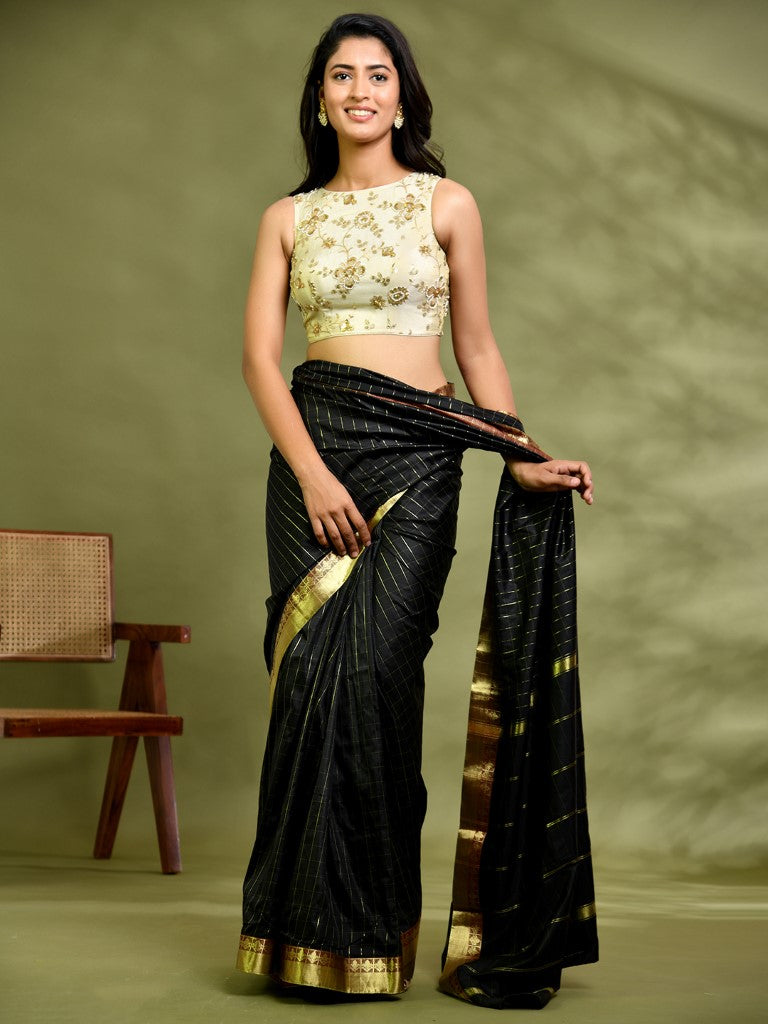 Amodin Designer Studio Golden Tissue Floral Cutdana Padded Blouse