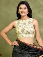 Amodin Designer Studio Golden Tissue Floral Cutdana Padded Blouse