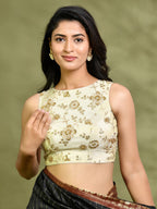 Amodin Designer Studio Golden Tissue Floral Cutdana Padded Blouse