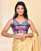 Amodini Designer Studio Zari Brocade Sleeveless Padded Blouse