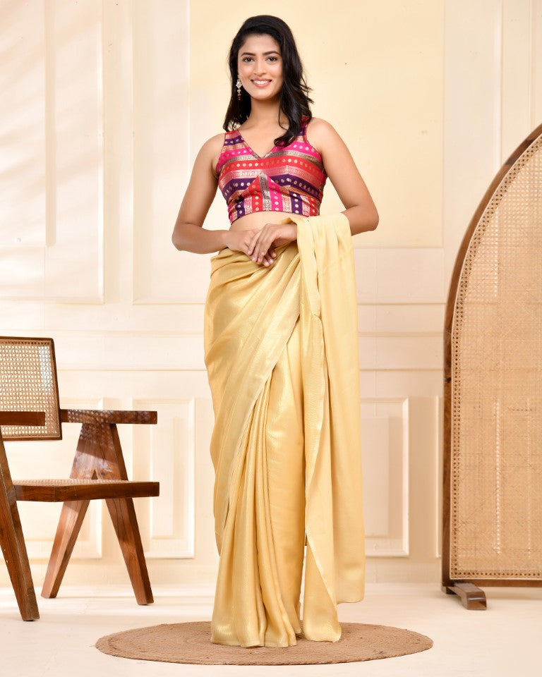 Amodini Designer Studio Zari Brocade Sleeveless Padded Blouse
