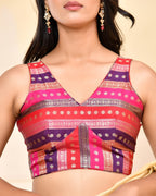 Amodini Designer Studio Zari Brocade Sleeveless Padded Blouse