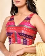 Amodini Designer Studio Zari Brocade Sleeveless Padded Blouse