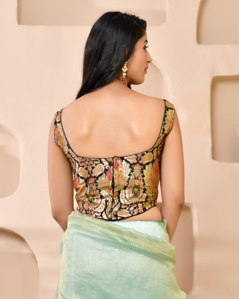 Amodini Designer Studio Kashi Banarsi Corset Style Black Blouse