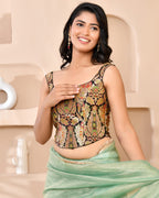 Amodini Designer Studio Kashi Banarsi Corset Style Black Blouse