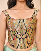 Amodini Designer Studio Kashi Banarsi Corset Style Black Blouse
