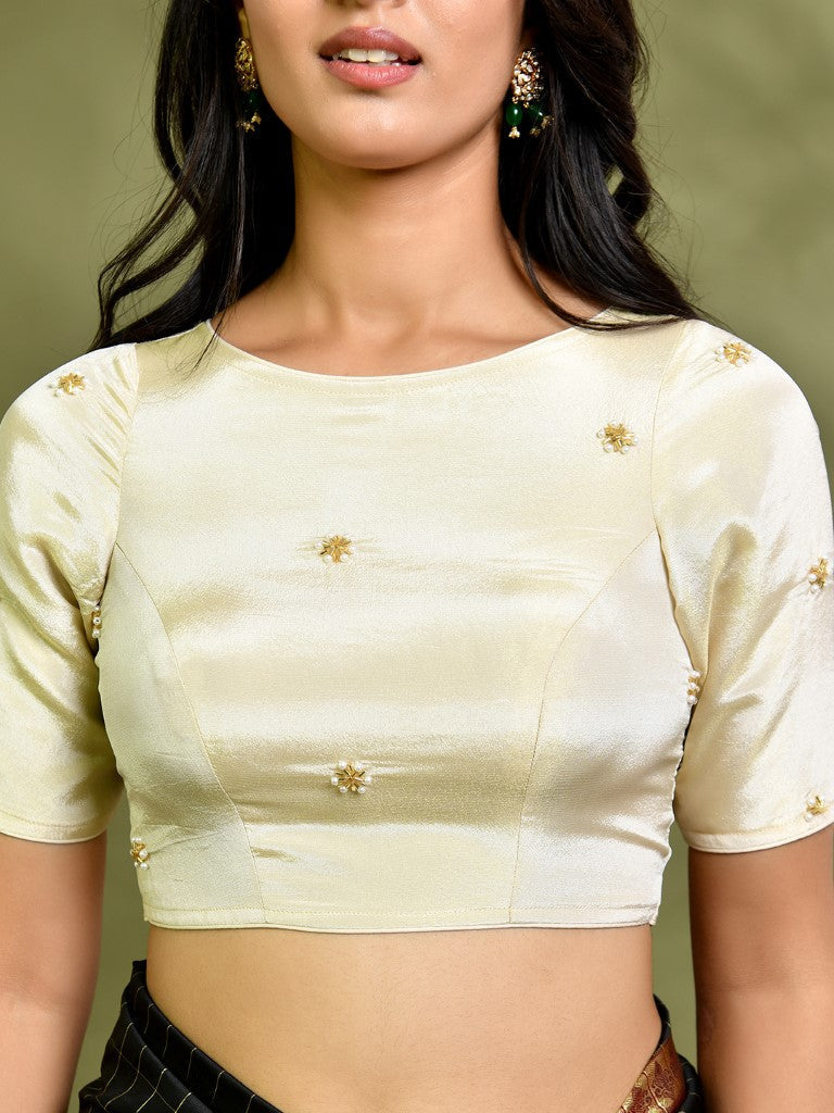 Amodini Designer Studio Golden Tissue Padded Blouse