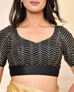 Amodini Designer Studio Black Golden Sequined Padded Blouse