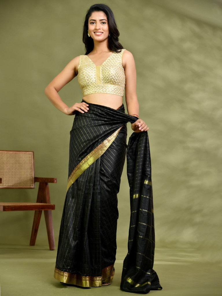 Amodini Designer Studio Golden Pearl Cutdana Sleeveless Padded Blouse