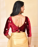 Amodini Designer Studio Marroon Embellished Velvet Blouse