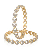 Gold-Plated Alloy Designer American Diamond Bangle Set - The Pari - Distacart