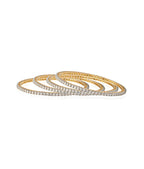 Gold-Plated Alloy American Diamond Studded Set Of 4 Bangles - The Pari - Distacart