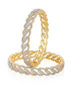 Gold-Plated Alloy Chand Tara American Diamond Studded Bangle Set - The Pari - Distacart