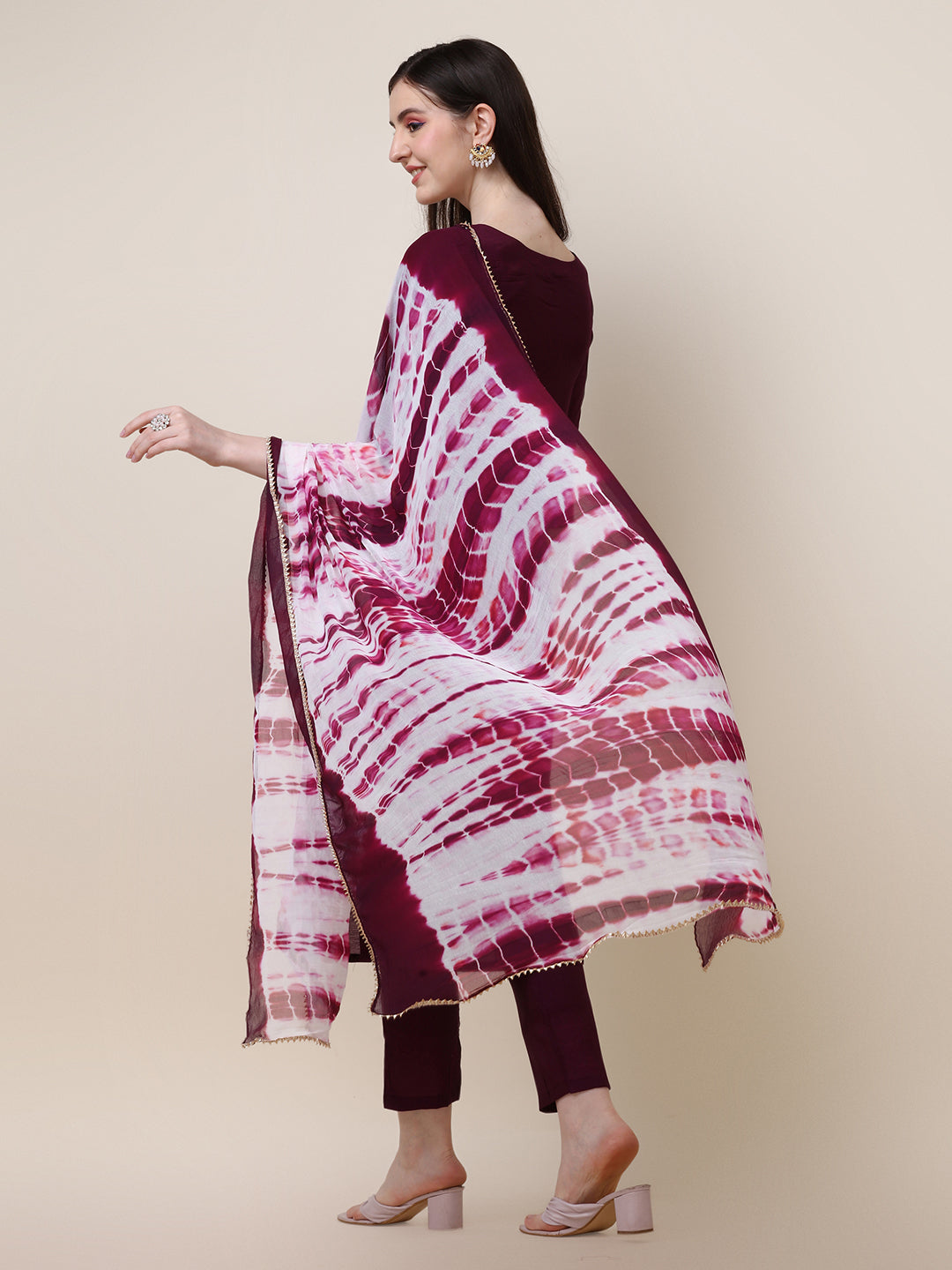 Hand Embroidered Kurta With Pant And Dupatta Set, Multicolor - Hiral Fashion - Distacart