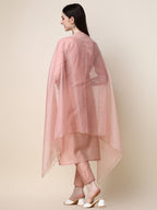 Hand Embroidered Kurta With Pant And Dupatta Set, Multicolor - Hiral Fashion - Distacart