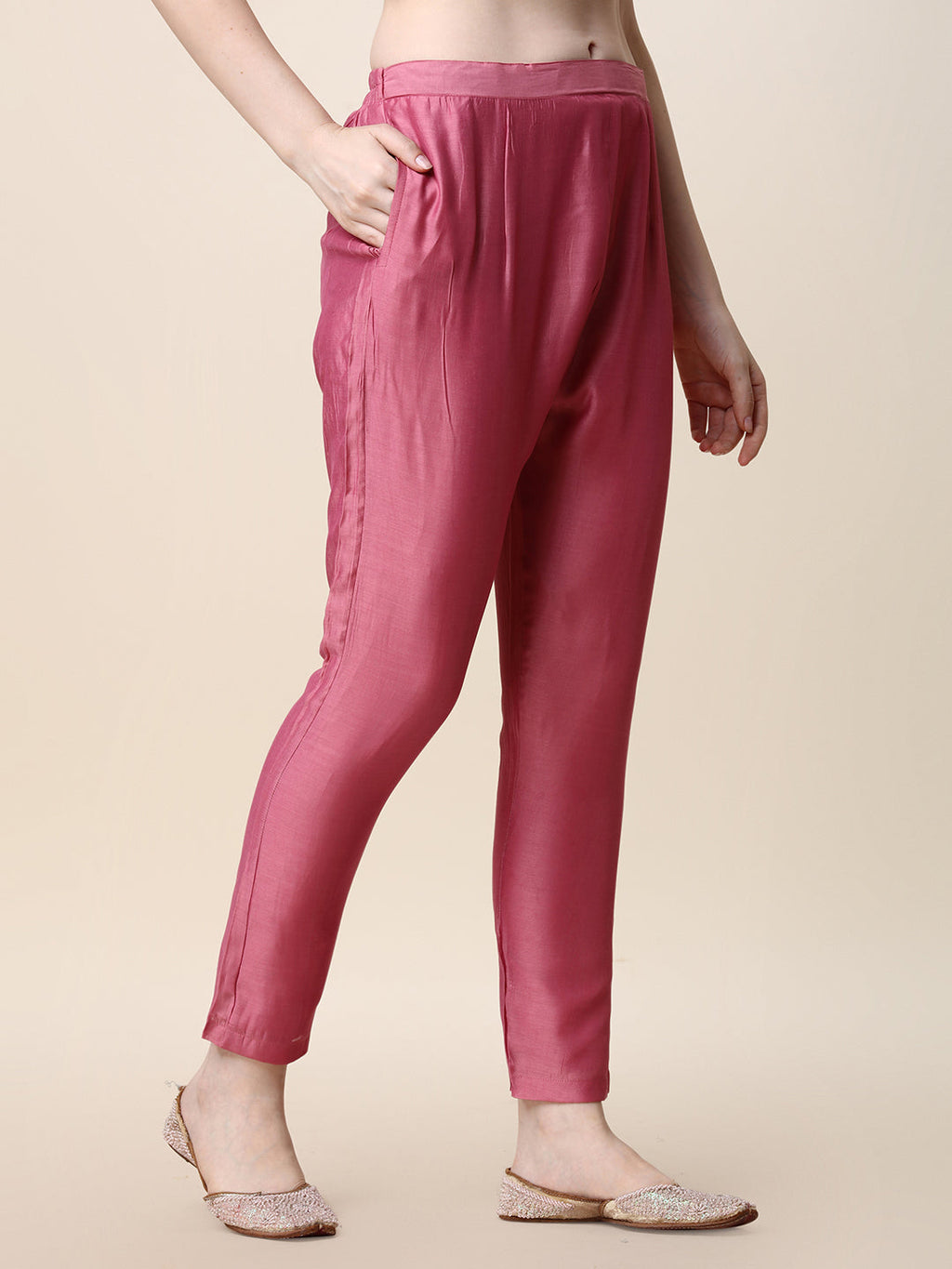 Embroidered Pink Kurta With Pant And Dupatta Set, Multicolor - Hiral Fashion - Distacart