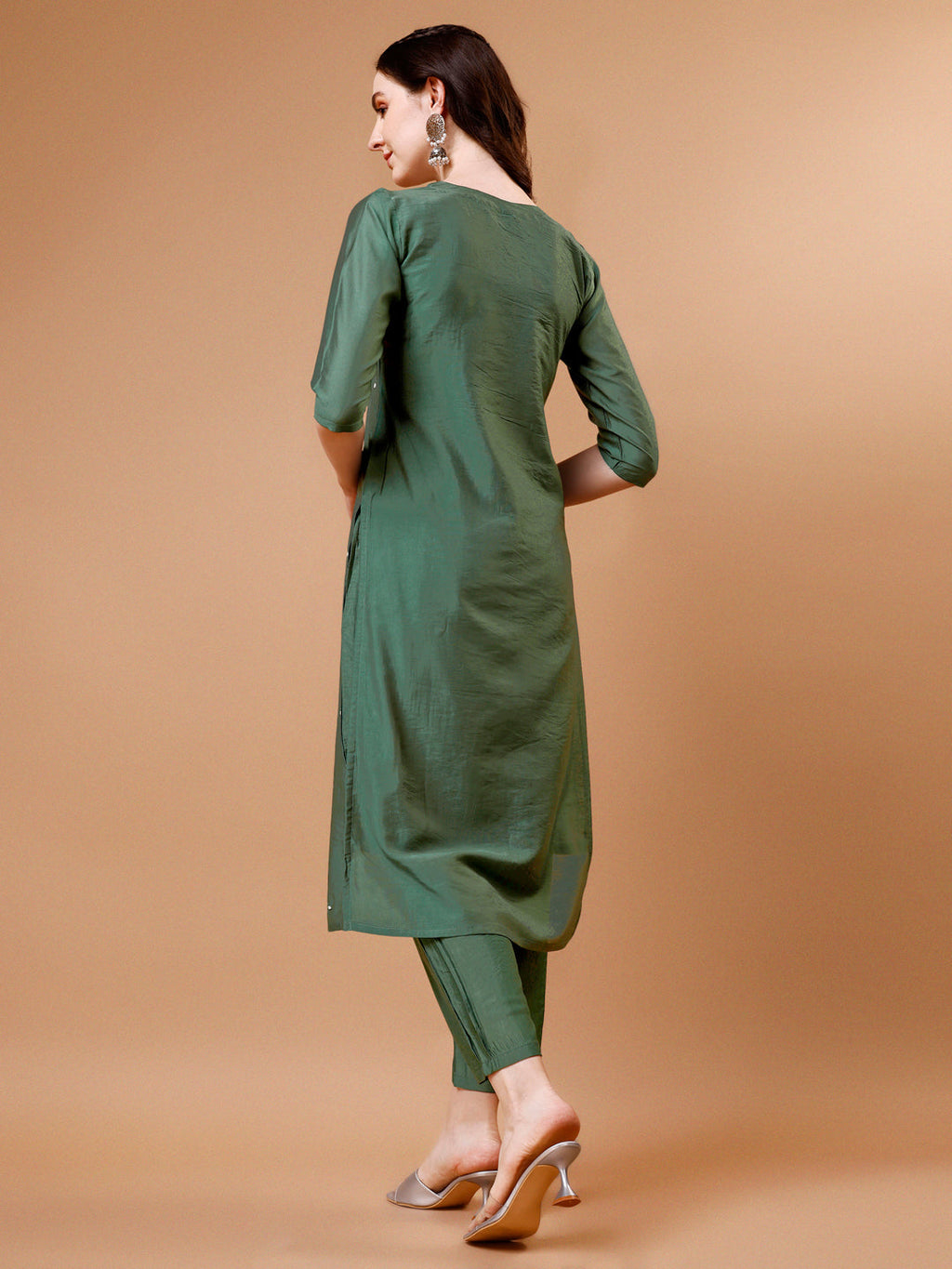Hand Beads Embroidered Kurta With Pant & Dupatta, Multicolor - Hiral Fashion - Distacart