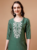 Hand Beads Embroidered Kurta With Pant & Dupatta, Multicolor - Hiral Fashion - Distacart