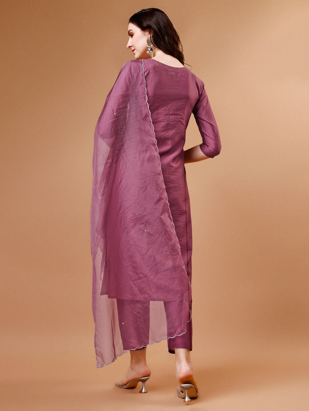Hand Beads Embroidered Kurta With Pant & Dupatta, Multicolor - Hiral Fashion - Distacart