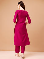 Hand Embroidered Kurta With Pant & Dupatta, Multicolor - Hiral Fashion - Distacart