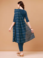 Hand Embroidered Kurta With Pant & Dupatta, Multicolor - Hiral Fashion - Distacart