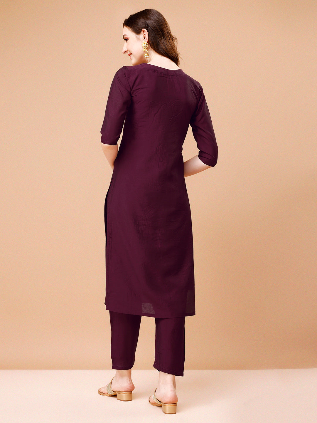 Hand Embroidered Kurta With Pant & Dupatta, Multicolor - Hiral Fashion - Distacart