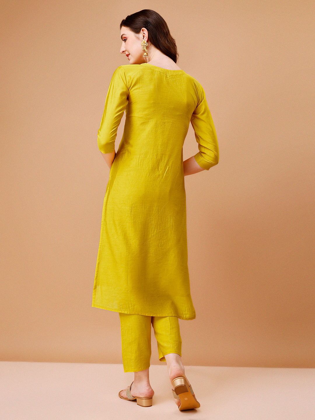 Hand Embroidered Kurta With Pant & Dupatta, Multicolor - Hiral Fashion - Distacart