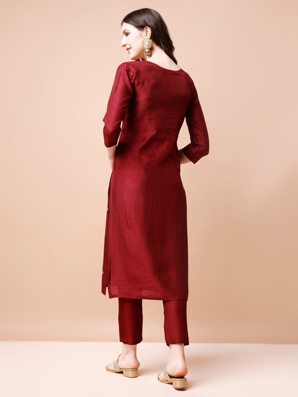 Hand Embroidered Kurta With Pant & Organza Dupatta, Multicolor - Hiral Fashion - Distacart