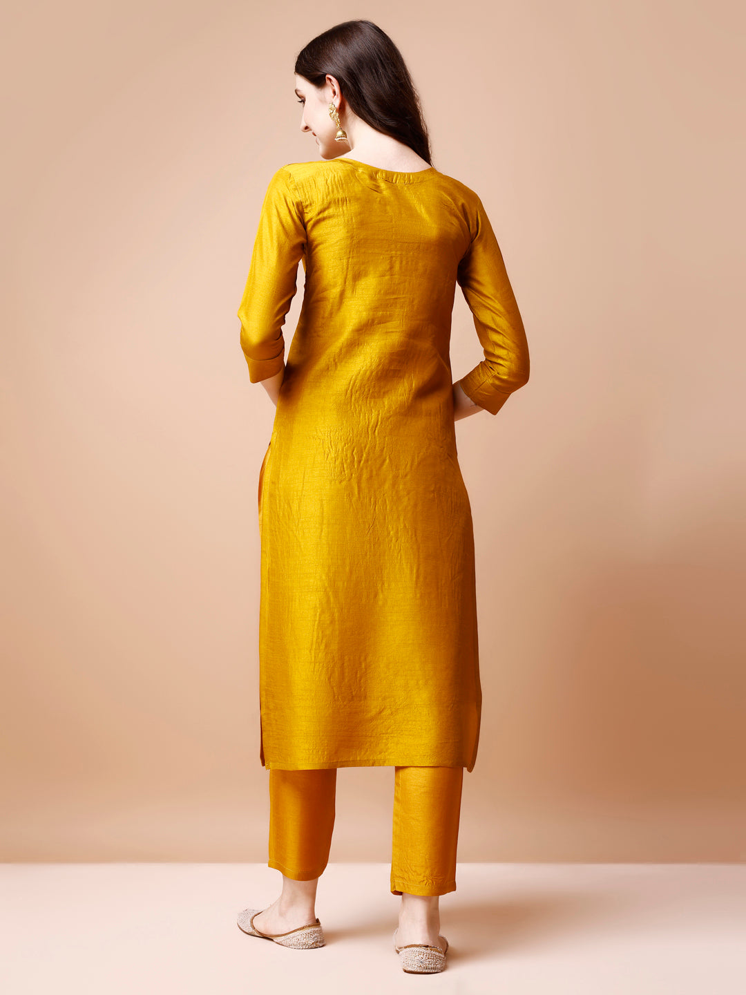 Hand Embroidered Kurta With Pant & Organza Dupatta, Multicolor - Hiral Fashion - Distacart