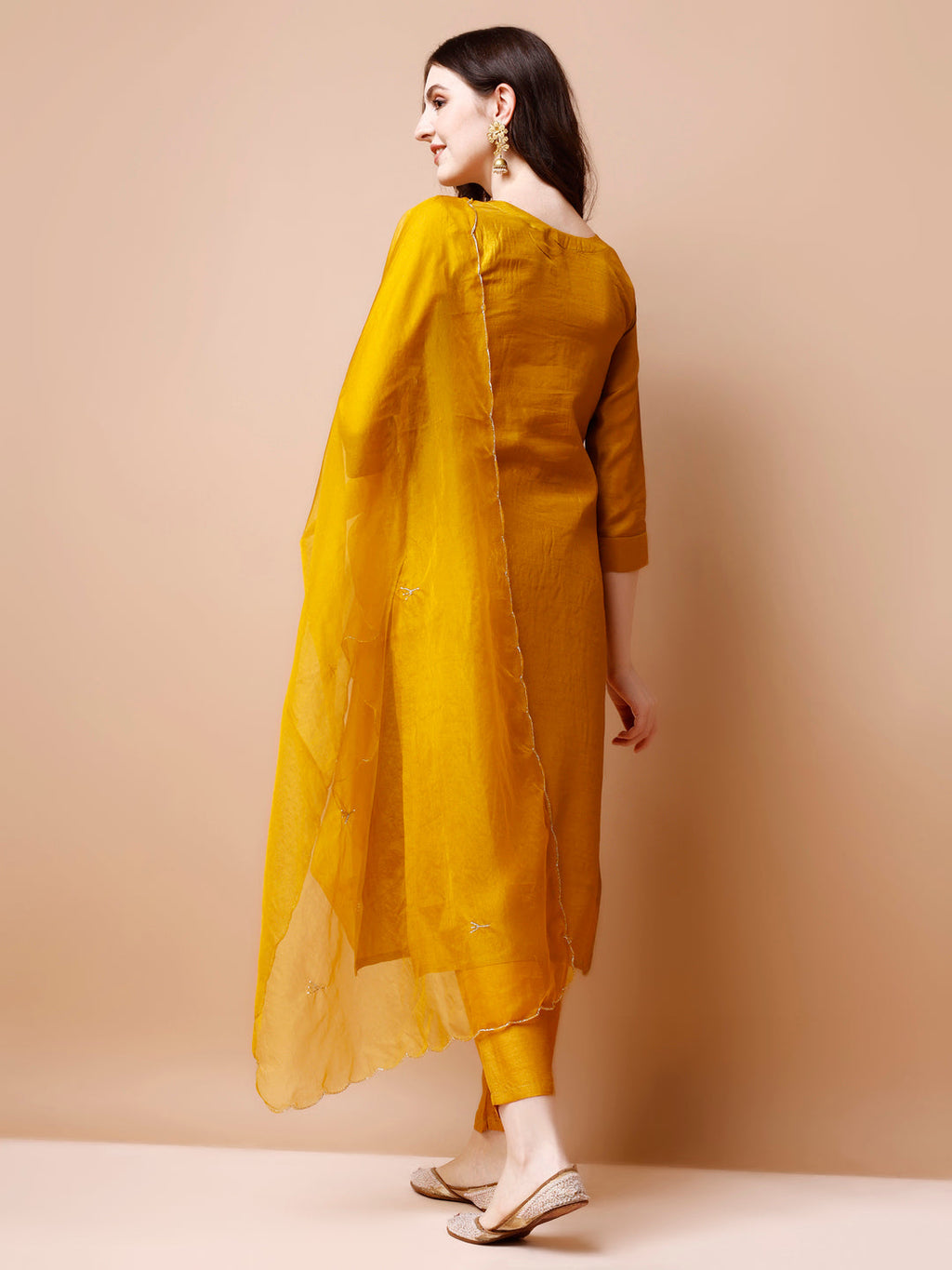 Hand Embroidered Kurta With Pant & Organza Dupatta, Multicolor - Hiral Fashion - Distacart