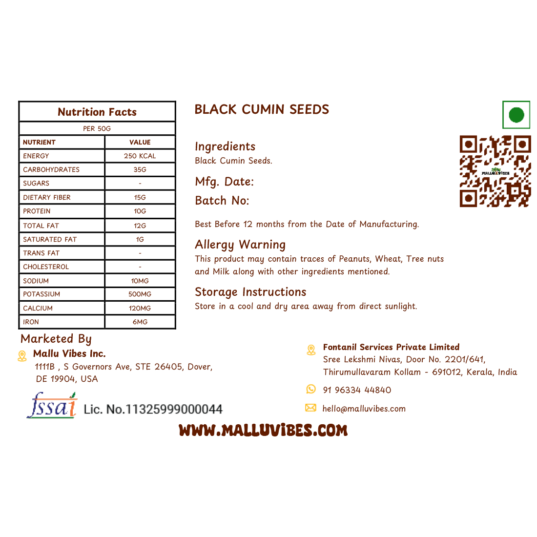 Mallu Vibes Black Cumin Seeds - Distacart