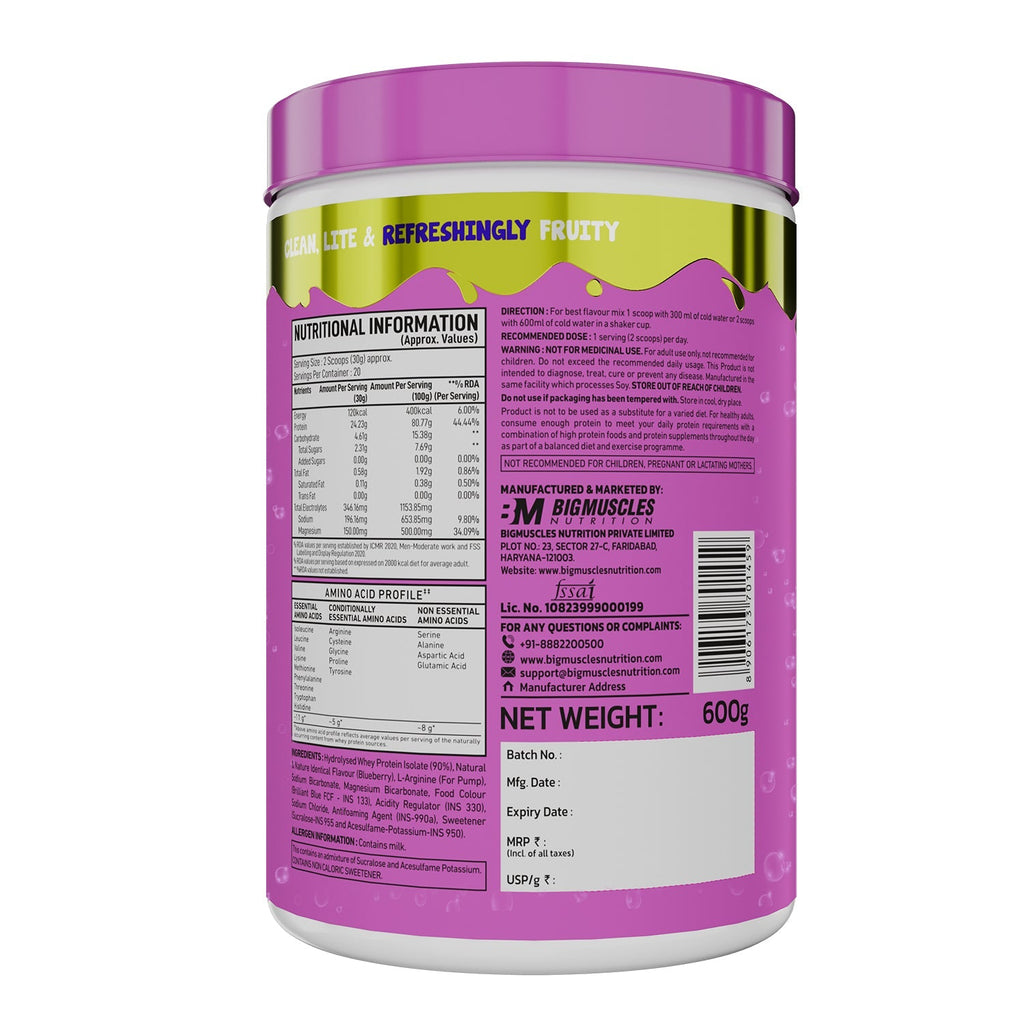 Big Muscles Nutrition Fizzy Whey & Shaker Combo