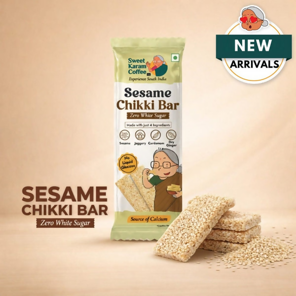 Sweet Karam Coffee White Sesame Chikki Bar (Zero White Sugar) - Distacart