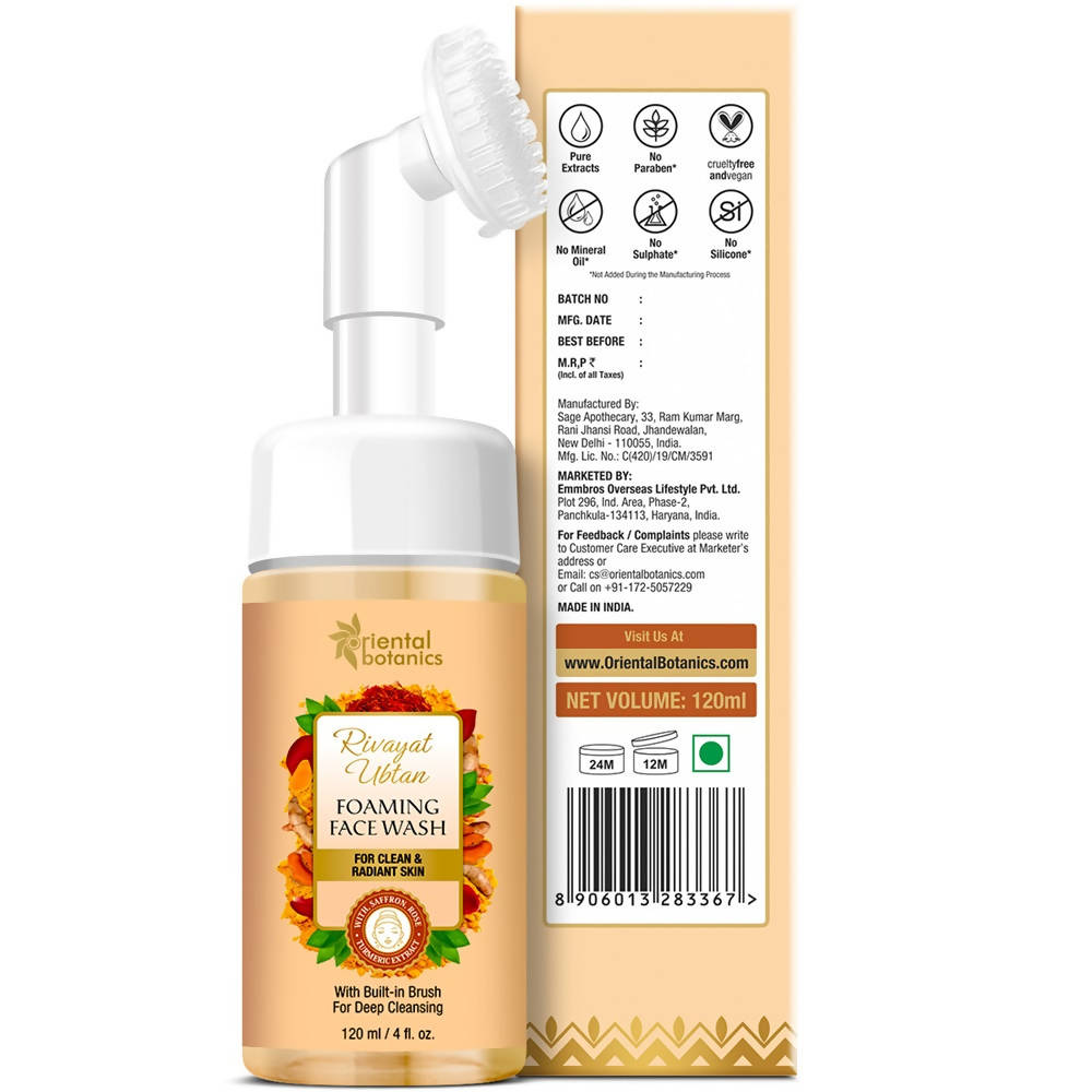 Oriental Botanics Rivayat Ubtan Foaming Face Wash With Brush
