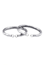 Mominos Fashion Kamal Johar Oxidised Silver Pressing Style Anklets