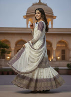 Teeya Creation Multi Color Star Georgette Heavy Embroidery Work Functional Wear Salwar Suit - Distacart