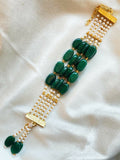 Joban Fashion Bottle Green Brass Semi Precious Stone Bracelet - Distacart