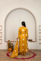Joban Fashion Mustard Yellow Tie & Dye Cotton Suit Set - Distacart