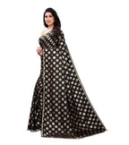 Vamika Black Rangoli Silk Foil Print Saree (Danish Black)