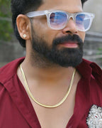 VOJ Gold-Polished Thick Flat Snake Chain