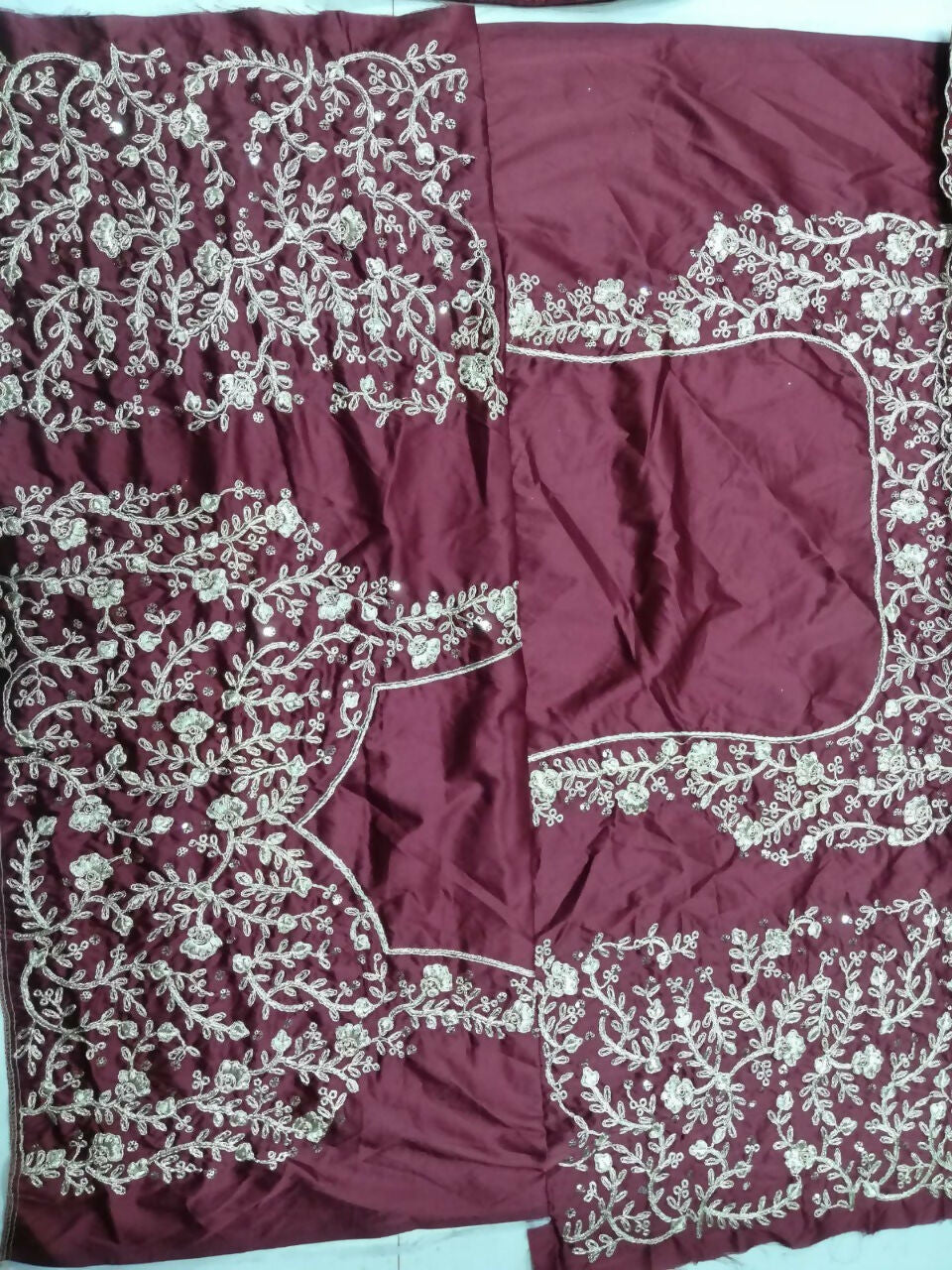 Jyoti Fashion Classy Maroon Silk 3MM Sequins with Thread & Coding Embroidery Lehenga Choli with Dupatta