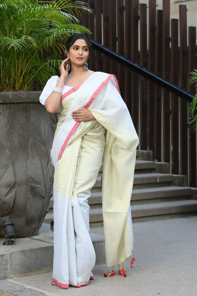 Beatitude White Tissue Silk Saree