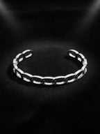 NVR Men's Silver Plated Cuff Bracelet - Distacart