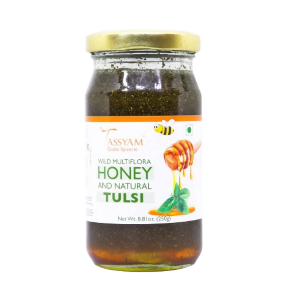 Tassyam Organics Wild Honey with Natural Dried Tulsi