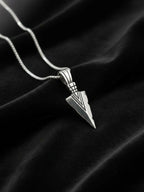 NVR Men's Arrow Shaped Silver Plated Pendant with Chain - Distacart