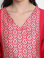 Janasya Pink Kurti with Trousers & Dupatta - Distacart