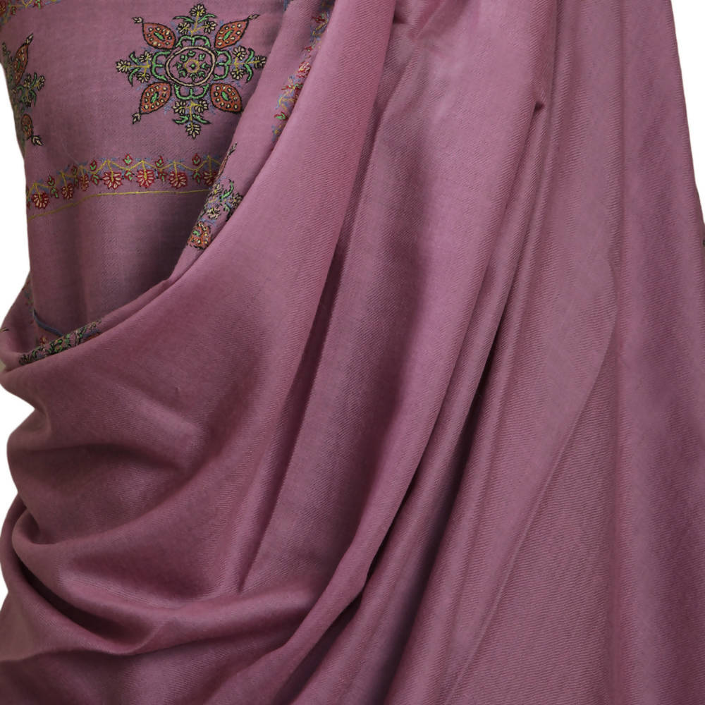 Nizalia Handmade Sozni Work Mouve Pashmina - Limited Time Offer - Distacart